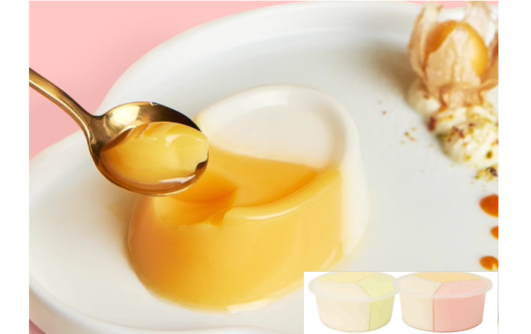 Three-color pudding(green flavor+banana flavor+yogurt flavor)