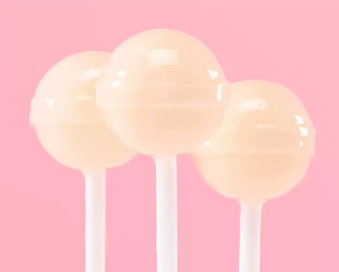 Yogurt and strawberry flavored lollipop