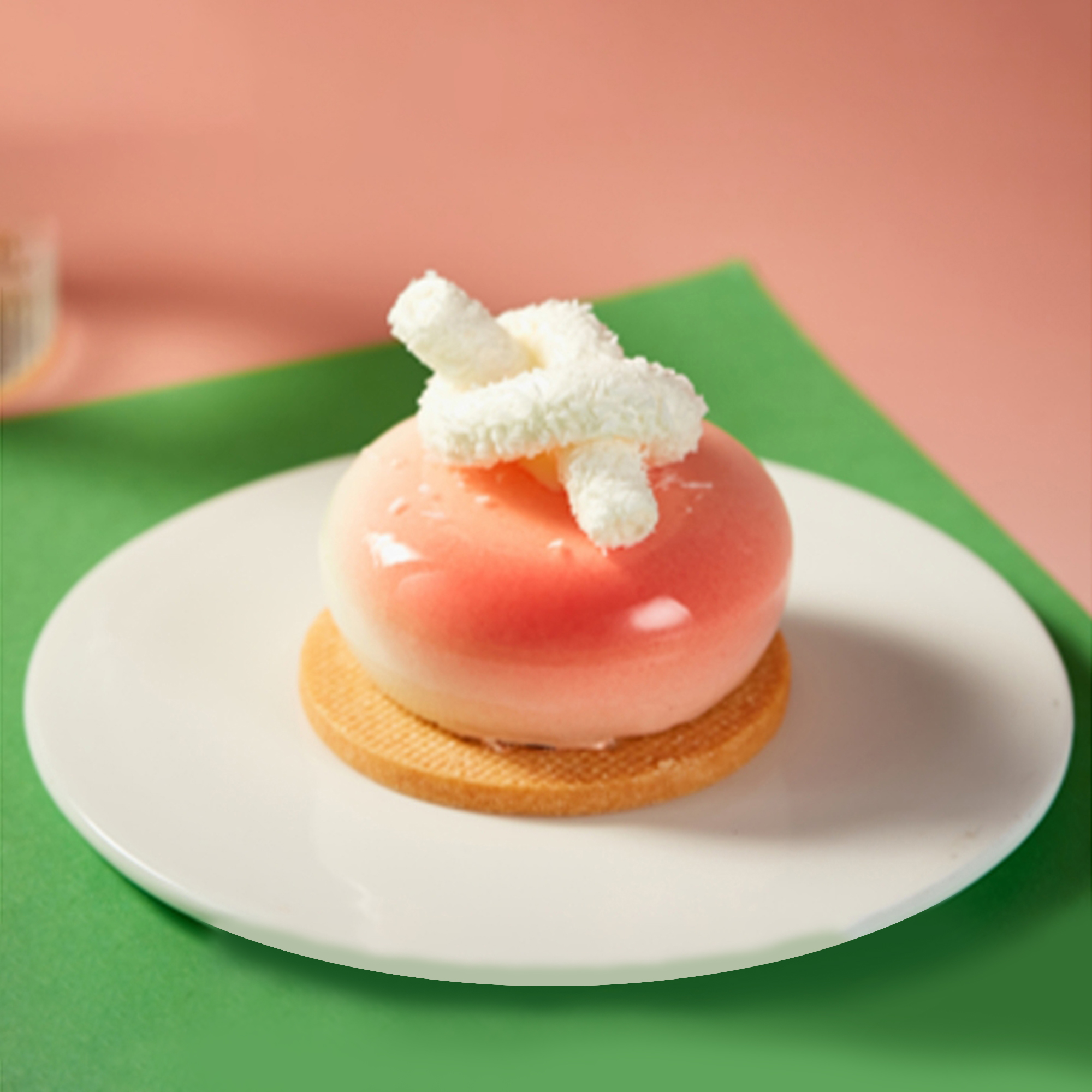 Peach flavored jasmine cake