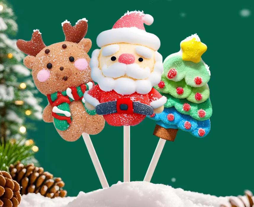 Christmas marshmallow lollipop